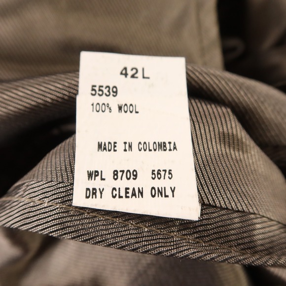 VINTAGE Tweed Jacket M Green Brown‎ Houndstooth Over Check 100% Wool Blazer 42L - Picture 9 of 16